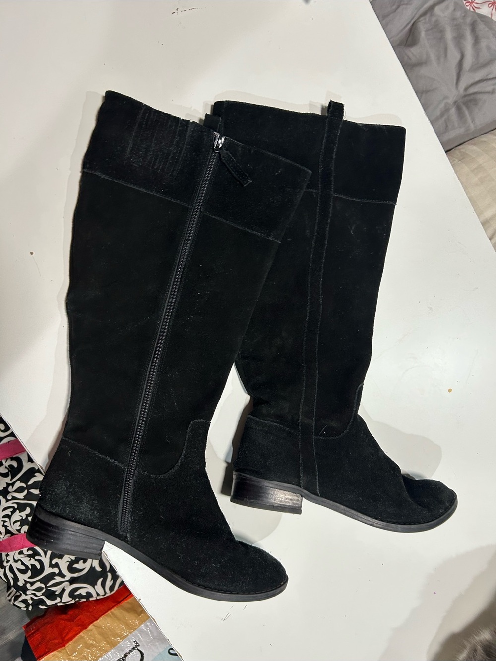 Torrid Black Suede Knee-High Boots - Women's Classic Riding Style size 9 wide